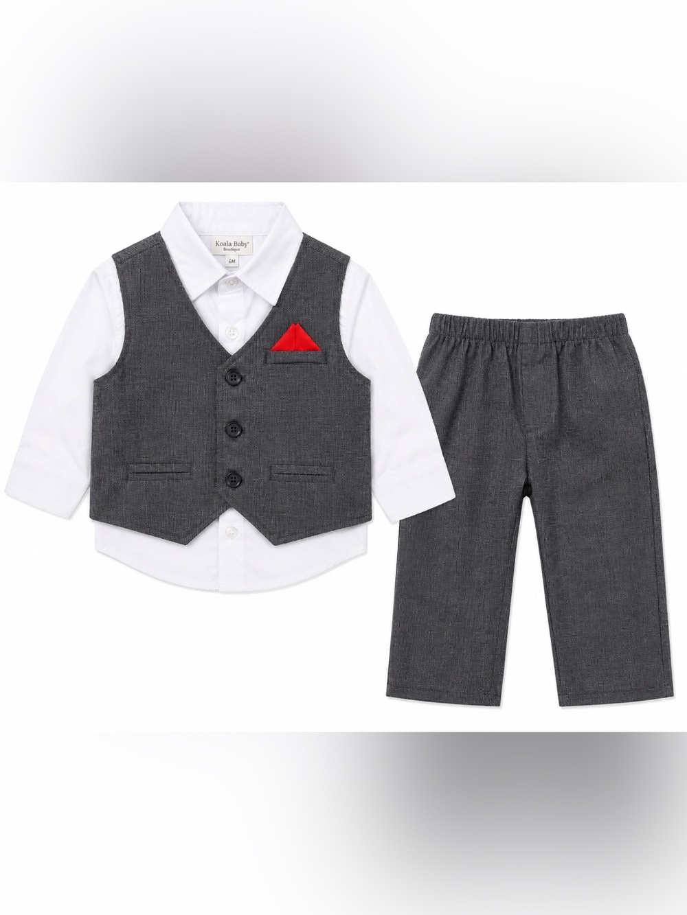 Baby Boy 3 Pc Dress Outfit Vest Shirt Pants Set 6M Wedding Formal
